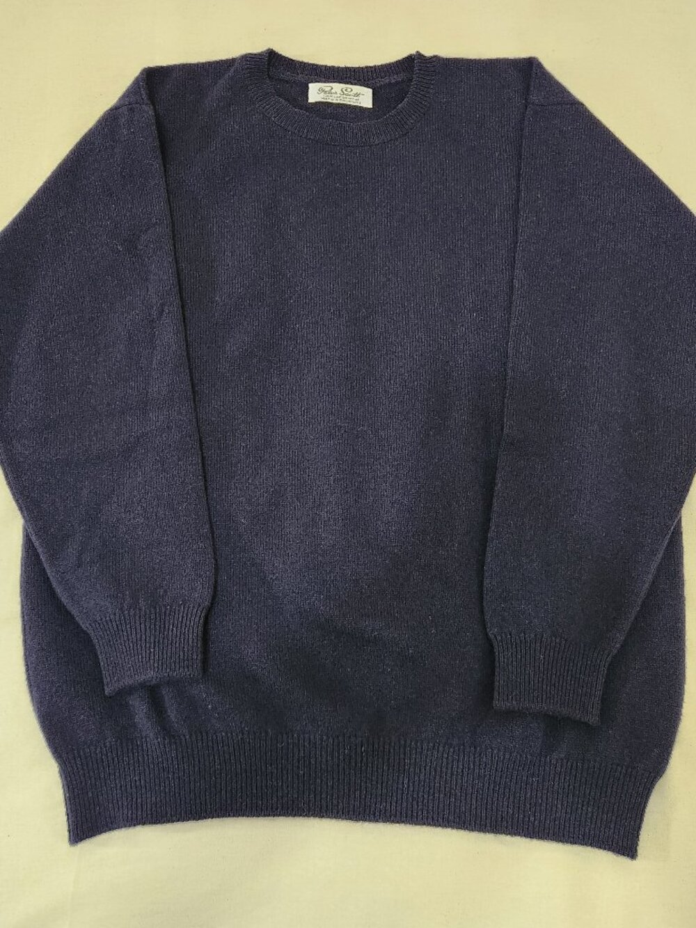 Peter Scott Women's Navy Wool Crewneck Sweater Prep/Old Money (READ)